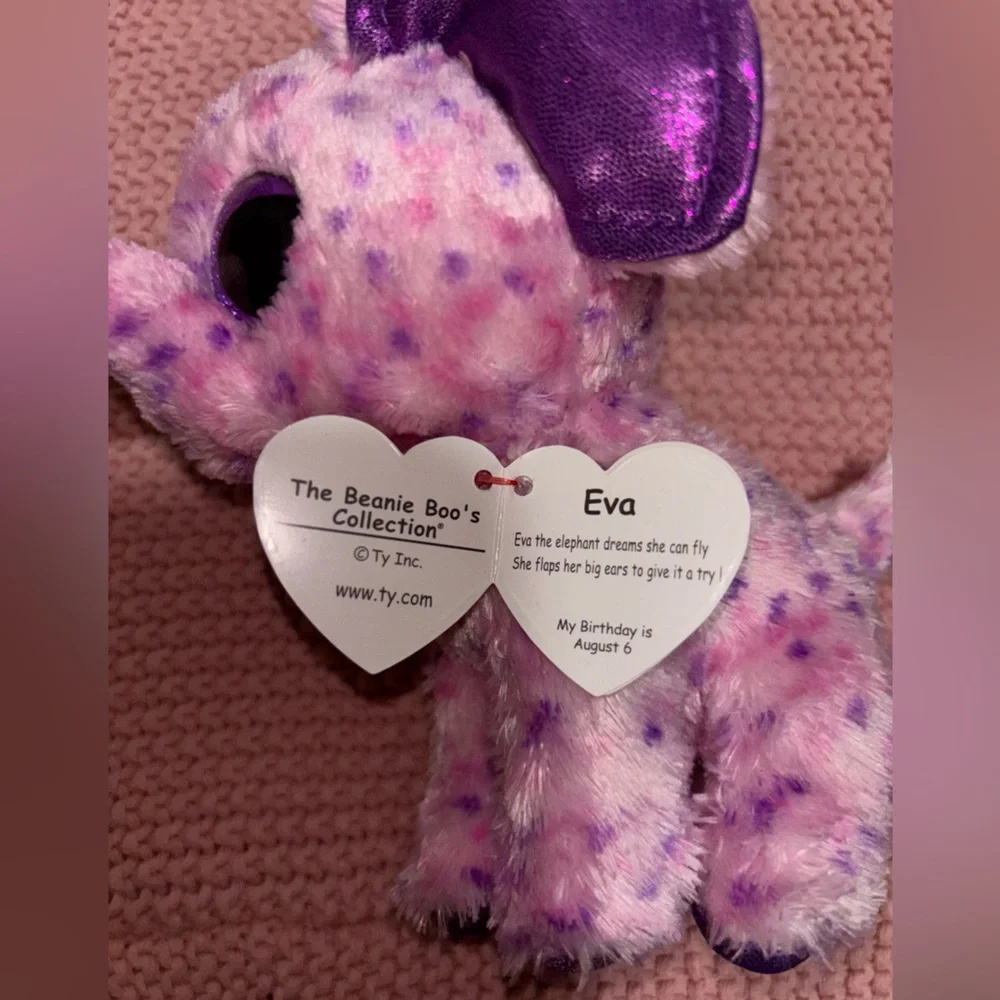 Ty Beanie Boos Eva Pink Elephant Plush